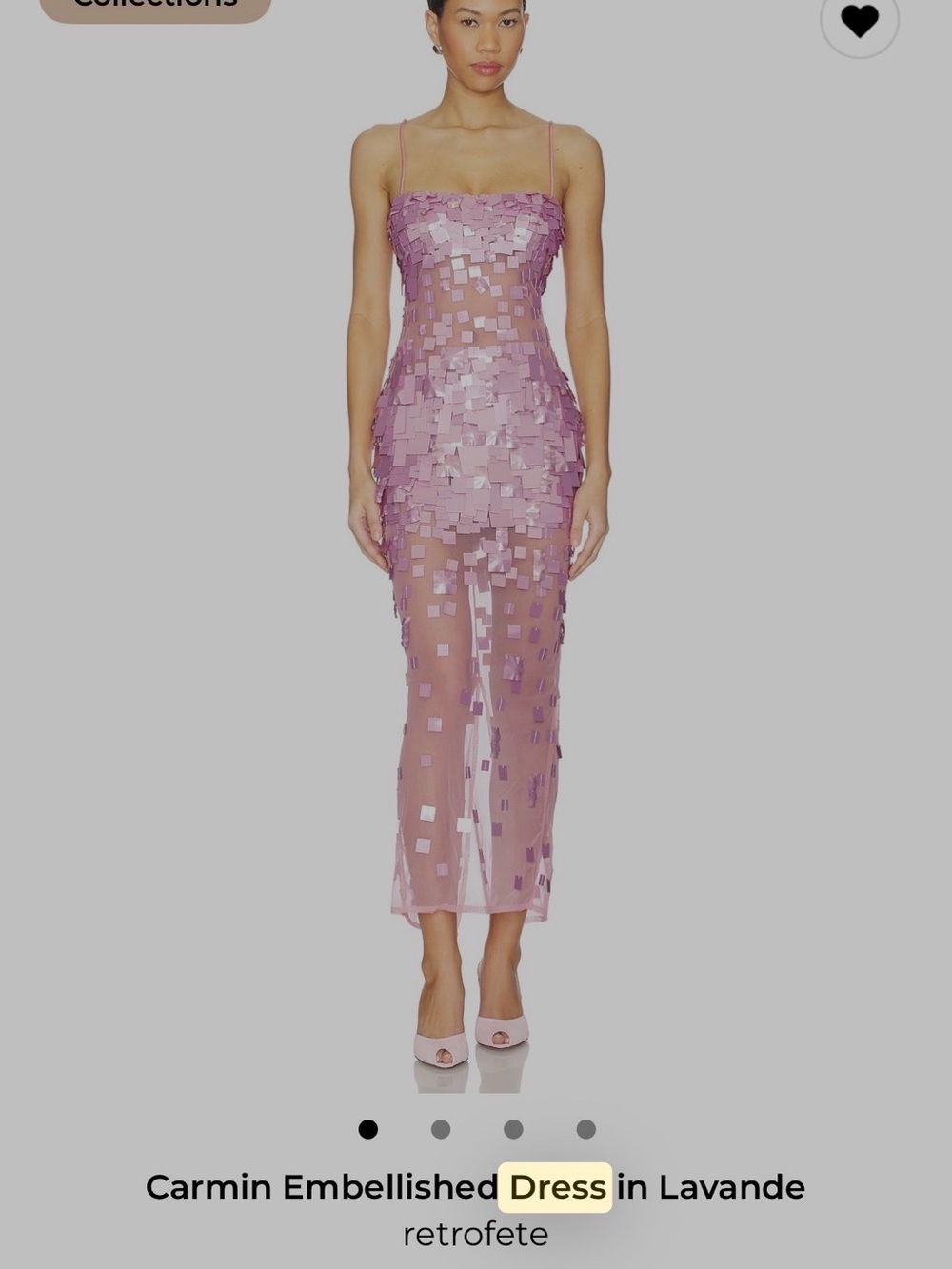 Carmin Retrofete Pink Sequin Strapless Column Dress - Picture 3 of 6